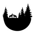 Vector logo wolves. Wolves, forest, nature logo, icon.