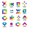 Vector logos of abstract modules Royalty Free Stock Photo