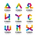 Vector logos from abstract modules Royalty Free Stock Photo