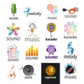 Vector logos music and sounds