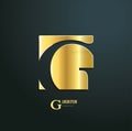 Vector logotype. Sign initial letter G. Logo for business company. Creative golden symbol