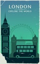 London city England silhouette in old style Royalty Free Stock Photo