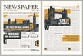 Vector London city newspaper layout with headlines