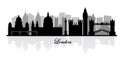 Vector london skyline silhouette Royalty Free Stock Photo