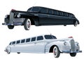 Vector long vintage limo Royalty Free Stock Photo