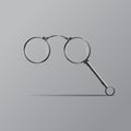 Vector lorgnette on gray background.