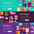 Vector lot of gift boxes or packages