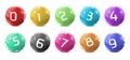 Vector lotto, bingo colored balls with numbers