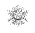 Vector lotus flower image in ethnic oriental and indian style