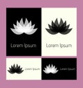 Vector Lotus Flower Natural Logo Illustration Set