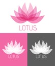 Vector Lotus Flower Natural Logos Set Illustration