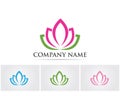 Vector - Lotus Flower Sign for Wellness, Spa and Yoga. Vector Illustration