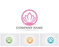 Vector - Lotus Flower Sign for Wellness, Spa and Yoga. Vector Illustration