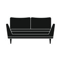 Vector lounge sofa black simple icon isolated