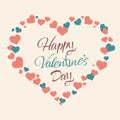 Happy Valentines Day Hand Drawing Vector Lettering design.