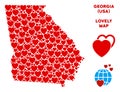 Vector Love American State Georgia Map Collage of Hearts Royalty Free Stock Photo