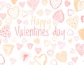 Vector love background with doodle hearts