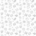 Vector Love concept minimal outline seamless pattern Royalty Free Stock Photo