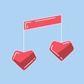 vector love notes, love music, heart shaped sheet music, valentine's day tune Royalty Free Stock Photo