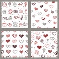 Vector Love Seamless Patterns Set