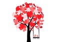 Vector love tree hearts Royalty Free Stock Photo