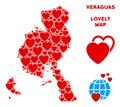 Vector Lovely Veraguas Province Map Collage of Hearts