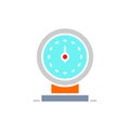 Vector low fuel, oil station pump white line icon. Royalty Free Stock Photo