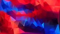 Vector Low poly abstract blue and red background, trendy, geometric, business luxury polygonal wallpaper Royalty Free Stock Photo