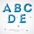 Vector low poly alphabet font