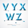 Vector low poly alphabet font