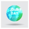 Vector Low Poly April 22 Earth Day Banner Royalty Free Stock Photo