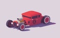 Vector Low Poly Classic Hot Rod Car