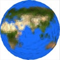 Vector low poly earth globe illustration. Eurasia, Africa, Australia. Royalty Free Stock Photo
