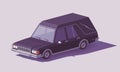 Vector low poly funeral hearse car