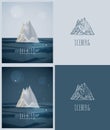 Vector low-poly iceberg. poster and logo design