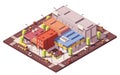 Vector low poly isometric city block