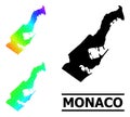 Polygonal Spectral Colored Map of Monaco with Diagonal Gradient