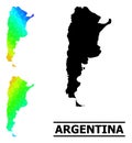 Lowpoly Spectrum Map of Argentina with Diagonal Gradient