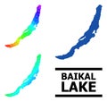 Lowpoly Spectral Colored Map of Baikal with Diagonal Gradient