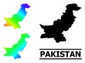 Lowpoly Spectral Colored Map of Pakistan with Diagonal Gradient