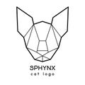 Vector low poly sphynx cat face logo design