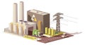 Vector low poly waste-to-energy plant Royalty Free Stock Photo