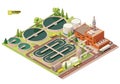 Vector low poly water treatment plant