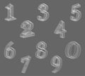 Vector low poly (wired) numbers font. Set Polygon number alphabet. Vector illustration. Royalty Free Stock Photo