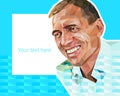 Vector low polygon style illustration - portrait of middle-aged attractive man