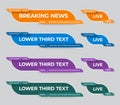 Vector lower third, news line for media, video, tv channels, abstract form title plate