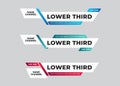 Vector lower thirds banners for titles and credits for TV and channels