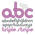 Vector lowercase funky disco alphabet letters, abc set. Trendy f