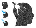 Vector Lowpoly Brain Intruder Icon with Similar Icons