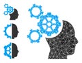 Vector Lowpoly Brain Mechanics Icon and Other Icons